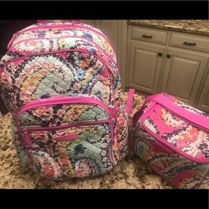 Vera Bradley Campus Backpack and lunch cooler